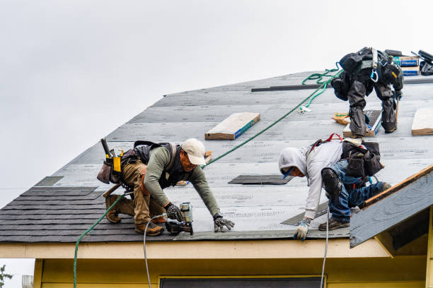 Professional Gutter Installation technician working in Rosendale, NY
